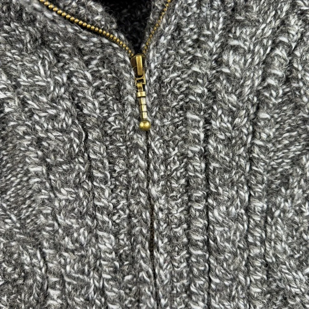 Aran Woollen Mills Mens XS Cardigan Sweater Merino Wool Full Zip Cable Oversized